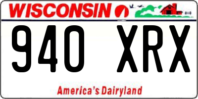 WI license plate 940XRX