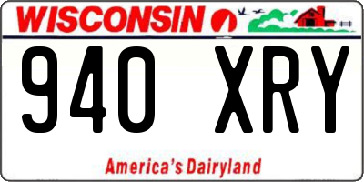 WI license plate 940XRY