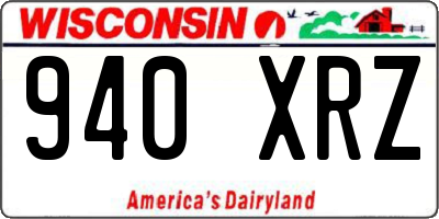 WI license plate 940XRZ