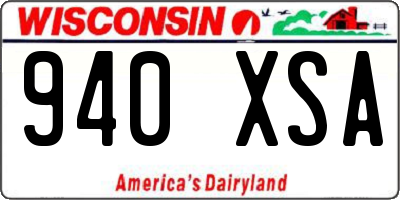 WI license plate 940XSA