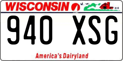 WI license plate 940XSG