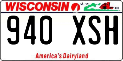 WI license plate 940XSH