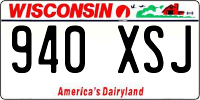 WI license plate 940XSJ