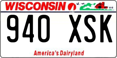 WI license plate 940XSK