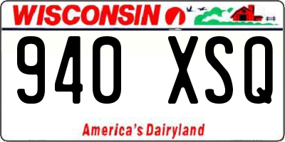WI license plate 940XSQ