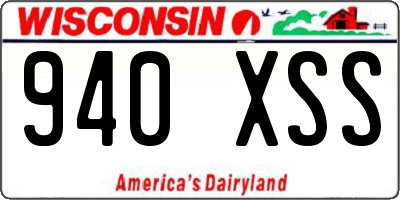 WI license plate 940XSS