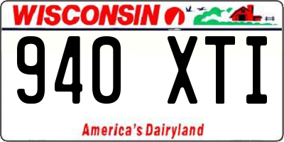 WI license plate 940XTI