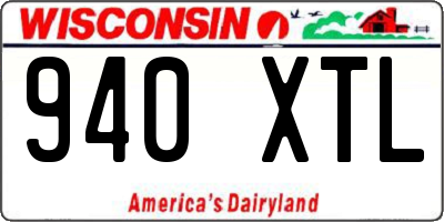 WI license plate 940XTL