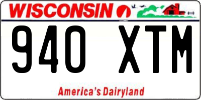 WI license plate 940XTM