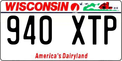 WI license plate 940XTP