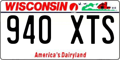 WI license plate 940XTS