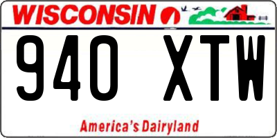 WI license plate 940XTW