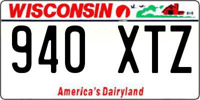 WI license plate 940XTZ