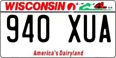 WI license plate 940XUA