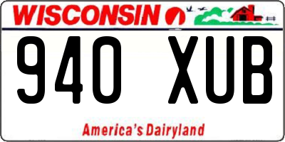 WI license plate 940XUB