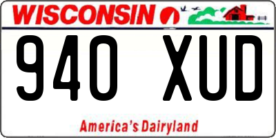 WI license plate 940XUD