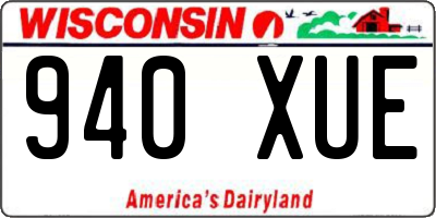 WI license plate 940XUE