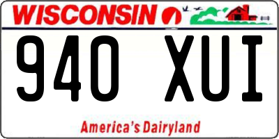 WI license plate 940XUI