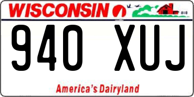 WI license plate 940XUJ