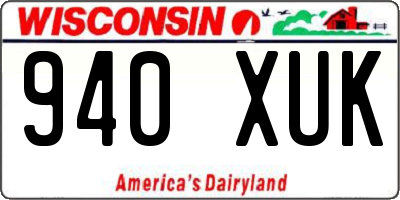 WI license plate 940XUK