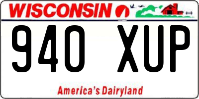 WI license plate 940XUP