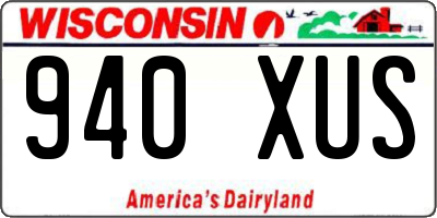 WI license plate 940XUS