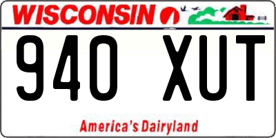 WI license plate 940XUT