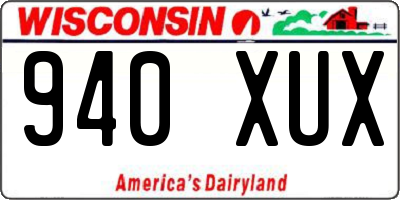 WI license plate 940XUX