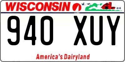 WI license plate 940XUY