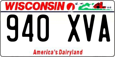 WI license plate 940XVA
