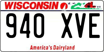 WI license plate 940XVE