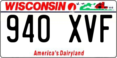 WI license plate 940XVF