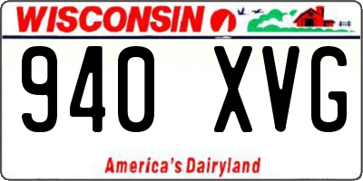 WI license plate 940XVG