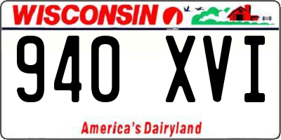 WI license plate 940XVI