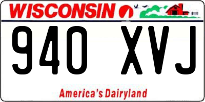 WI license plate 940XVJ