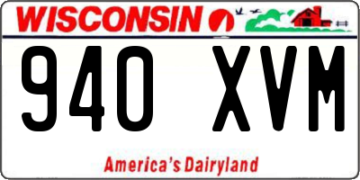 WI license plate 940XVM