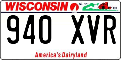WI license plate 940XVR