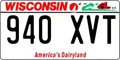 WI license plate 940XVT