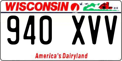WI license plate 940XVV
