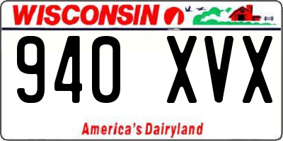 WI license plate 940XVX