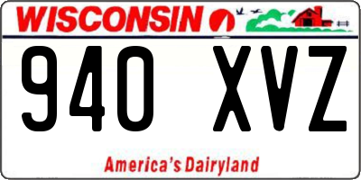 WI license plate 940XVZ