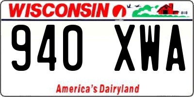 WI license plate 940XWA