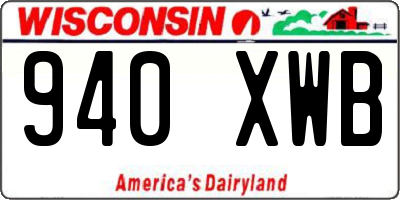 WI license plate 940XWB