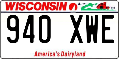 WI license plate 940XWE
