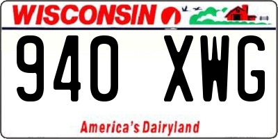 WI license plate 940XWG