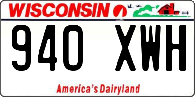 WI license plate 940XWH