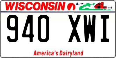 WI license plate 940XWI