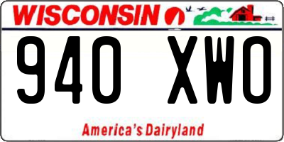 WI license plate 940XWO
