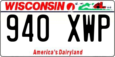 WI license plate 940XWP