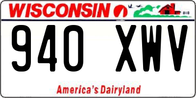 WI license plate 940XWV